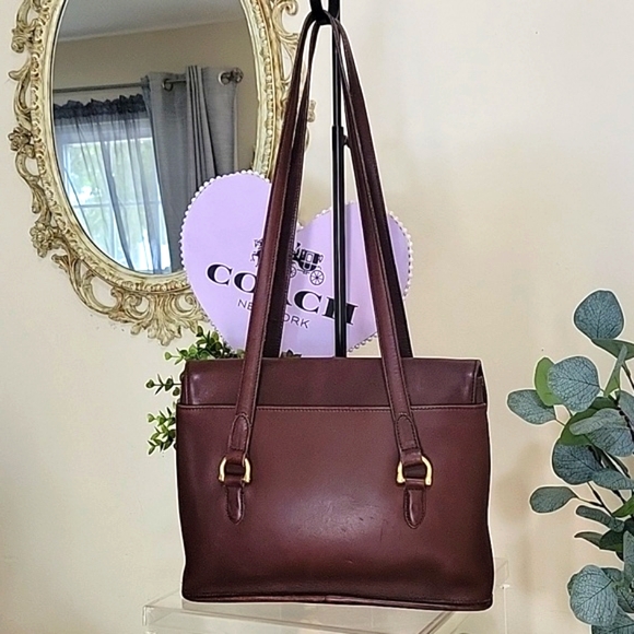 CoachVintage9808EquestrianFlapBagMahoganyBrownBrassHardwareUSA🇺🇸 - Picture 7 of 17